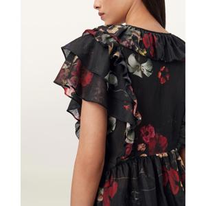 AllSaints Alma Floral Frill Top